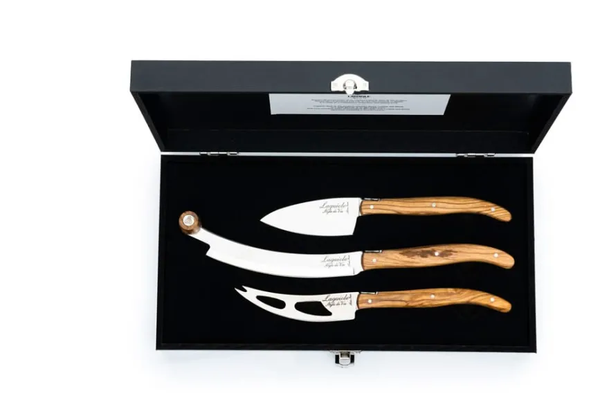 Laguiole Style de Vie Kaasmessenset Luxury Line Olijfhout - 3 stuks