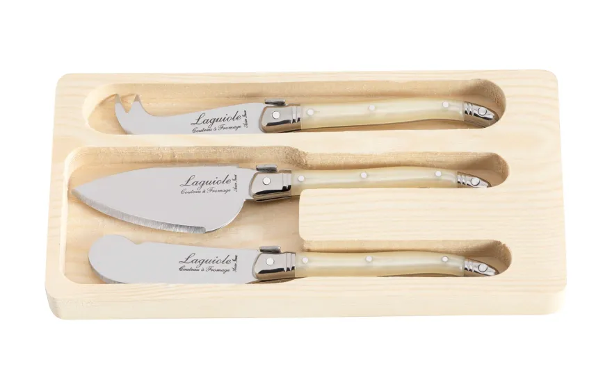 Laguiole Style De Vie Kaasmessen Parelmoer 3 - delig