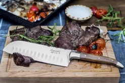 Laguiole Style de Vie Santokumes Olijfhout Met Snijplank