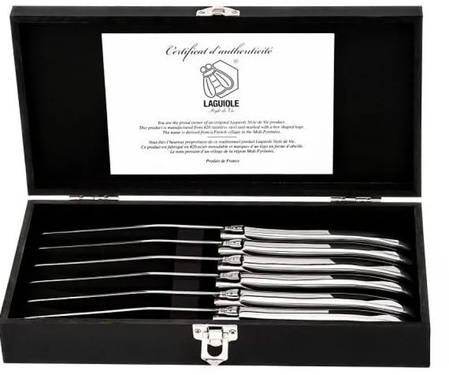 Laguiole Style de Vie Steakmessen Luxury Line RVS - 6 stuks