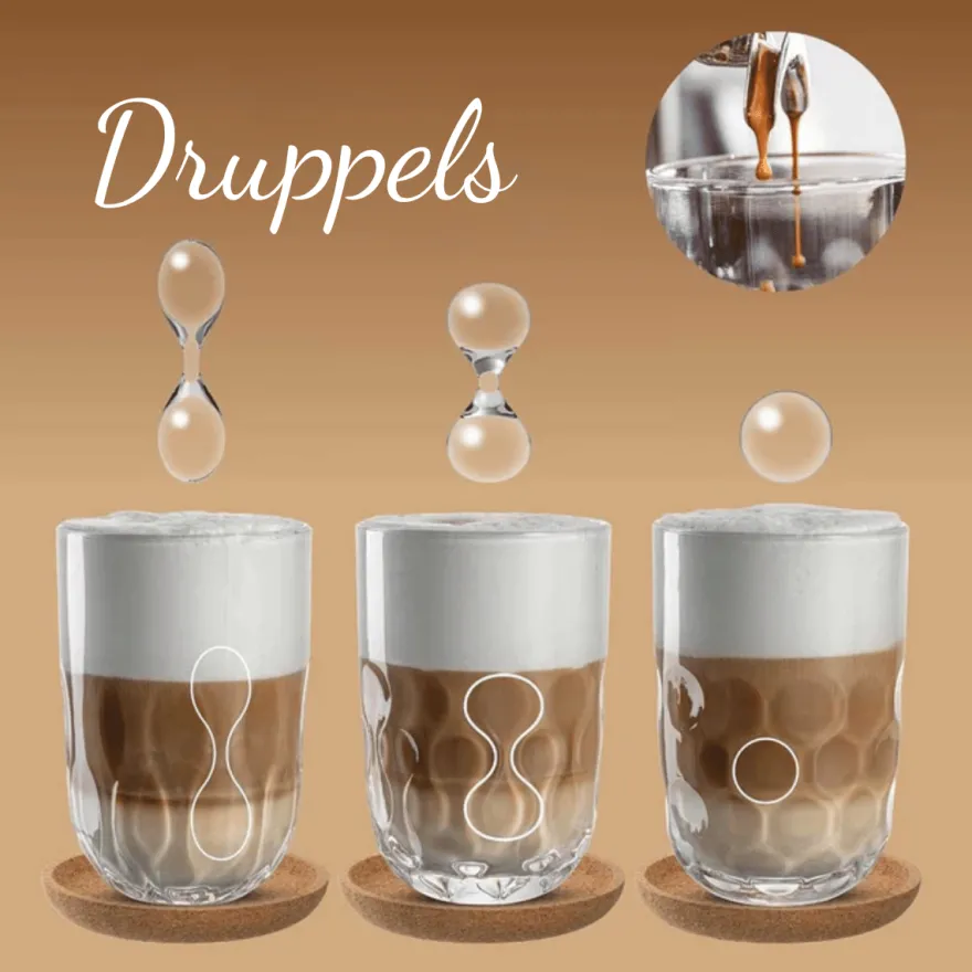 Leonardo Latte Macchiato Glazen - Gocce Tre - 390 ml - 2 Stuks