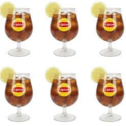 Lipton Ice Tea Bol Glazen - Transparant - 250 ml - 6 stuks