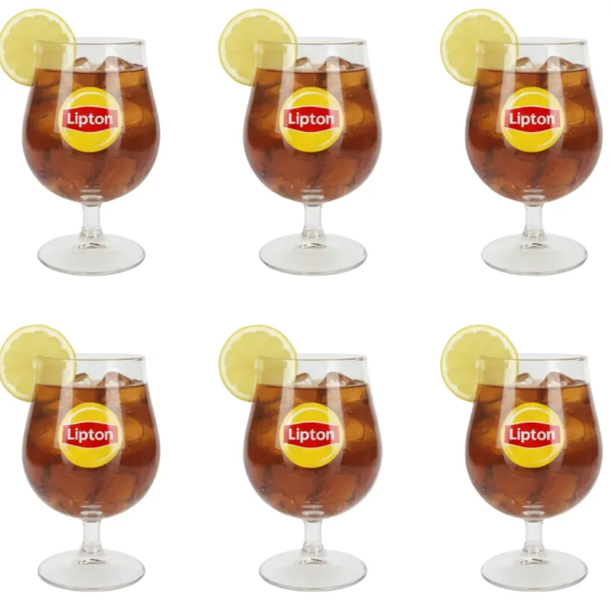 Lipton Ice Tea Bol Glazen - Transparant - 250 ml - 6 stuks