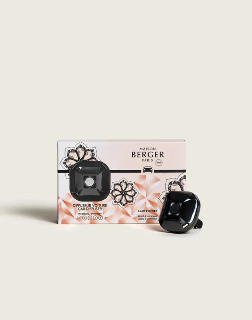 Maison Berger Autoparfum Diffuser Eternity Gun metal / Lady Flower - Met navulling