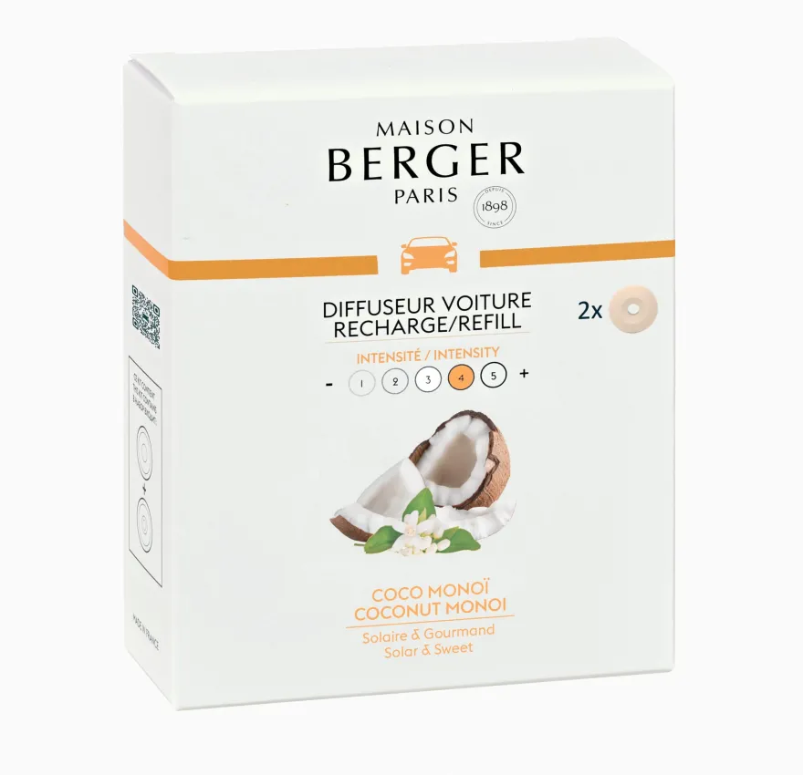 Maison Berger Navulling - voor autoparfum - Coconut Monoi - 2 Stuks