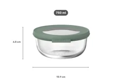 Mepal Glazen Vershoudbakje Cirqula Nordic Sage Rond - 750 ml