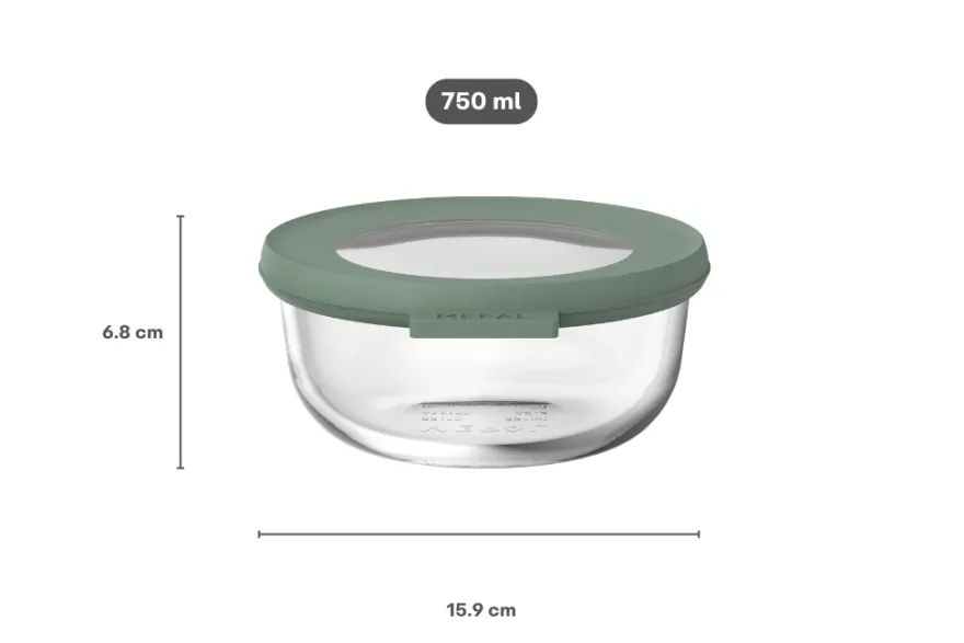 Mepal Glazen Vershoudbakje Cirqula Nordic Sage Rond - 750 ml