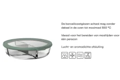 Mepal Glazen Vershoudbakje Cirqula Nordic Sage 3-Vaks - 1 liter