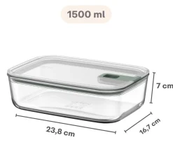 Mepal Ovenschaal / Lasagneschaal met deksel EasyClip Nordic Sage - Glas - 1.5 liter