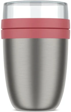Mepal Thermos Yoghurt Beker / Muesli Beker / Lunchpot Ellipse Vivid Mauve - 500 ml + 200 ml