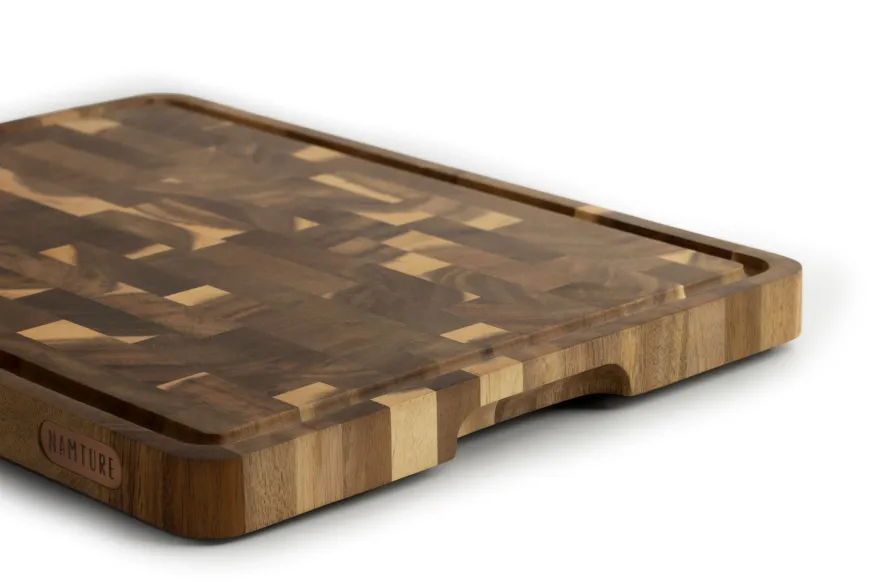 Namture Houten Snijplank Acacia Kopshout XL - 40 x 30 cm - Houten Snij- en Bereidingsplank