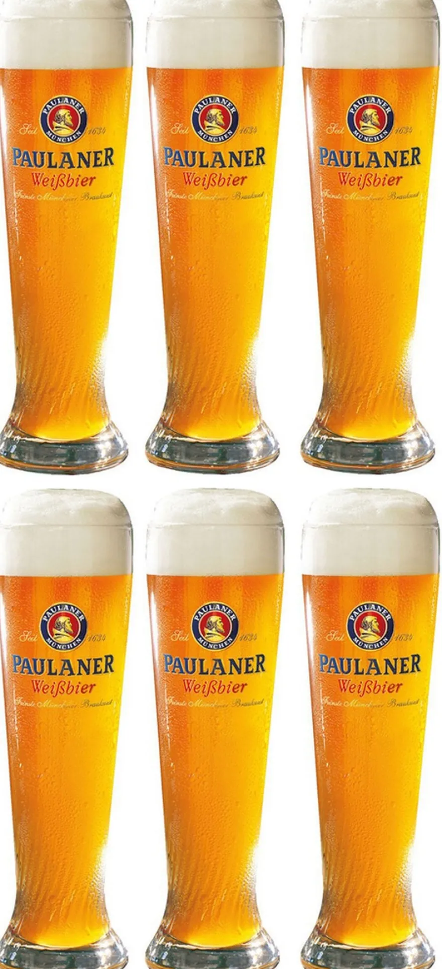 Paulaner Bierglazen Weizen - 500 ml - 6 stuks