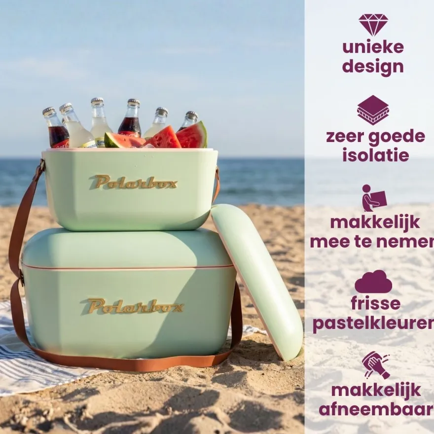 Polarbox Koelbox met Schouderband - Olive Green-Gold - 12 Liter