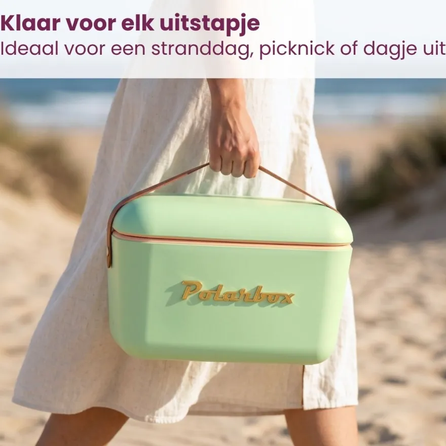 Polarbox Koelbox met Schouderband - Olive Green-Gold - 12 Liter