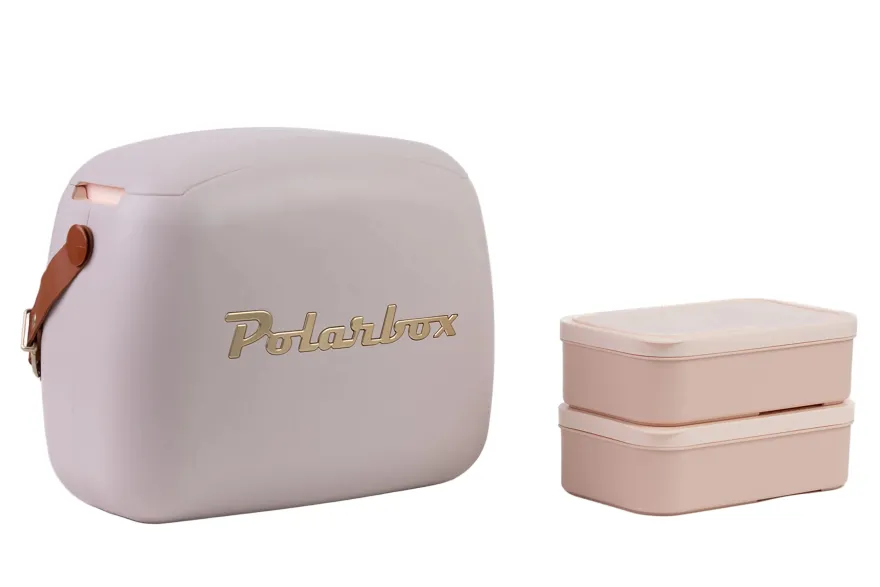 Polarbox Mini Koelbox / Coolerbag met 2 Lunchboxen - Pearl-Gold - 6 Liter