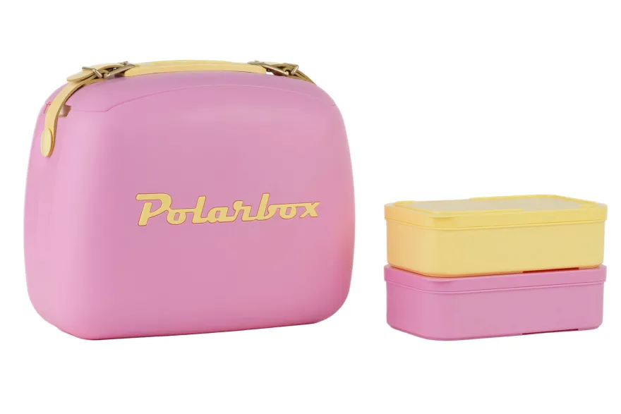 Polarbox Mini Koelbox / Coolerbag met 2 Lunchboxen - Bubblegum-Yellow - 6 Liter