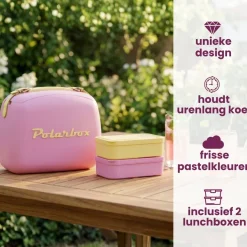 Polarbox Mini Koelbox / Coolerbag met 2 Lunchboxen - Bubblegum-Yellow - 6 Liter
