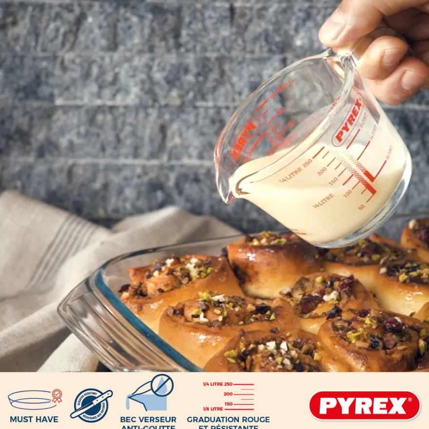 Pyrex Glazen Maatbeker Set Iconics' 3-Delig - 250 ml, 500 ml & 1 Liter