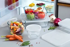Pyrex Glazen Ovenschaalset met deksel Cook & Freeze 4-Delig - 800 ml, 1.5 Liter, 2.6 Liter & 4 Liter
