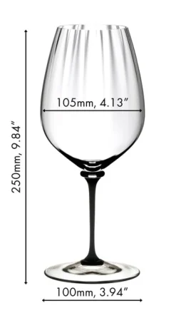 Riedel Rode Wijnglas Fatto A Mano Performance - Cabernet Sauvignon - Zwarte Steel - 834 ml