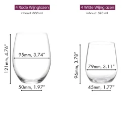 Riedel Wijnglazen Set zonder steel O Wine - 620 ml - Pay 6 Get 8 set