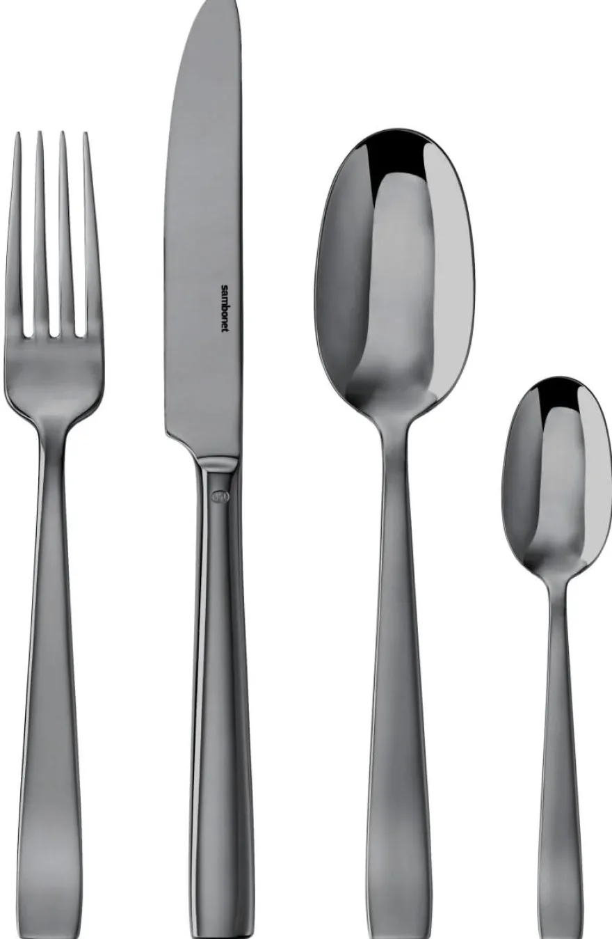 Sambonet Bestekset Flat - Zwart - 24 delig / 6 personen