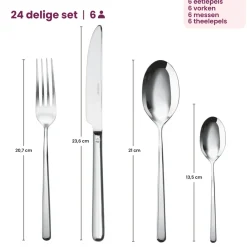 Sambonet Bestekset Linear - RVS - 24 delig / 6 personen