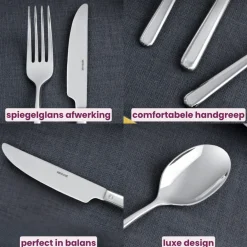 Sambonet Bestekset Linear - Zwart - 24 delig / 6 personen