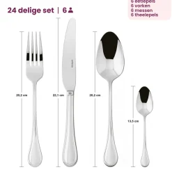 Sambonet Bestekset Royal - RVS - 24 delig / 6 personen