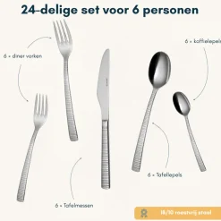 Sola Bestekset Bali - 18/10 RVS - 24 delig / 6 personen