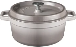 Sola Braadpan met deksel Gietijzer - Grijs - ø 24 cm / 3.2 Liter - geëmailleerde anti-aanbaklaag