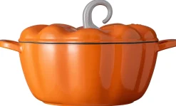 Sola Braadpan Pompoen Oranje - Gietijzer - ø 24 cm / 2.8 Liter - geëmailleerde anti-aanbaklaag