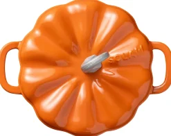Sola Braadpan Pompoen Oranje - Gietijzer - ø 24 cm / 2.8 Liter - geëmailleerde anti-aanbaklaag