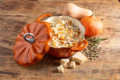 Sola Braadpan Pompoen Oranje - Gietijzer - ø 24 cm / 2.8 Liter - geëmailleerde anti-aanbaklaag