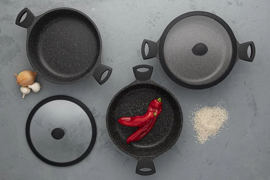 Sola Hapjespan / Sauteerpan met deksel Fair Cooking ø 28 cm - standaard anti-aanbaklaag