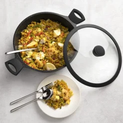 Sola Hapjespan / Sauteerpan met deksel Fair Cooking ø 28 cm - standaard anti-aanbaklaag