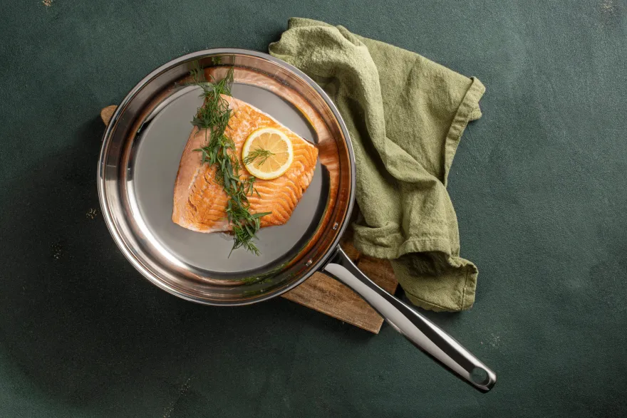 Sola Koekenpan Green Cooking+ Triply RVS ø 24 cm - geschikt voor alle warmtebronnen - zonder anti-aanbaklaag