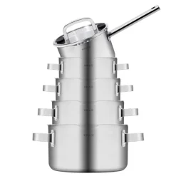 Sola Pannenset Juvia 5-Delig RVS - Downdraft geschikt - Kookpan ø 16, 18, 20, 24 cm & Steelpan ø 16 cm - geschikt voor alle warmtebronnen
