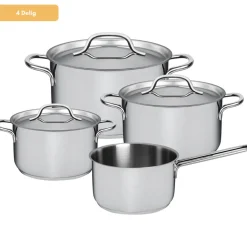 Sola Pannenset Mirage 4-Delig RVS - Kookpan ø 16, 18, 20 cm & Steelpan ø 16 cm - geschikt voor alle warmtebronnen