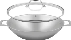 Sola Wokpan met deksel Green Cooking+ Triply RVS ΓΈ 32 cm - geschikt voor alle warmtebronnen - zonder anti-aanbaklaag