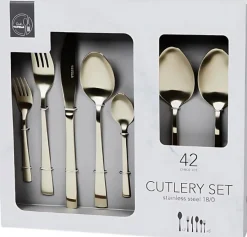 Studio Tavola Bestekset - Classic - Champagne - 42-delig / 8 personen
