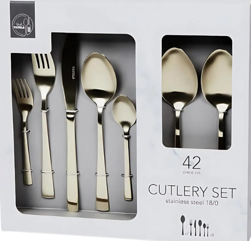 Studio Tavola Bestekset - Classic - Champagne - 42-delig / 8 personen