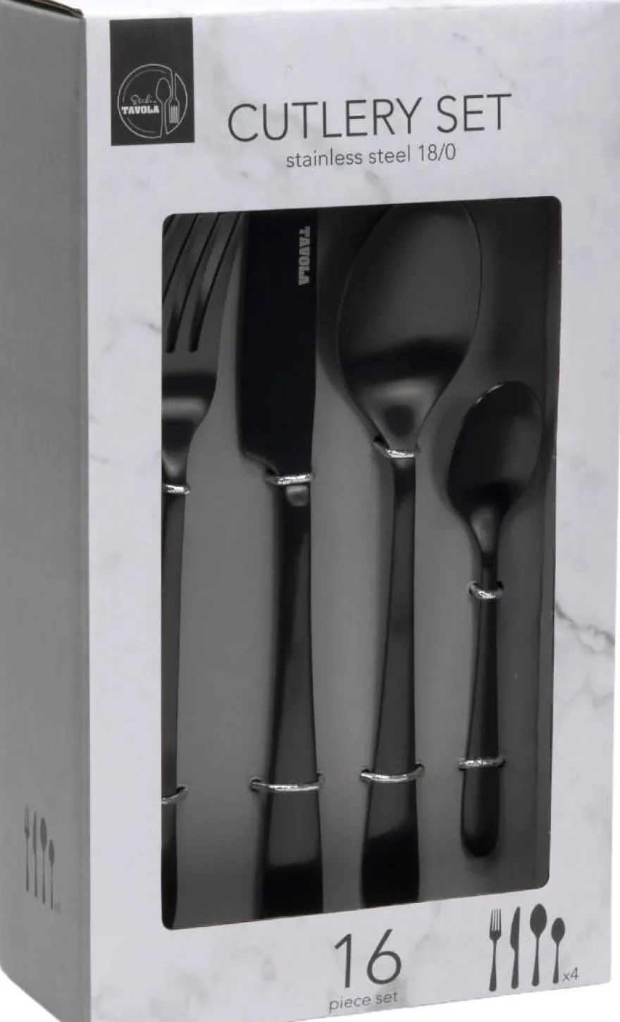 Studio Tavola Bestekset - Modern - Zwart - 16-delig / 4 personen