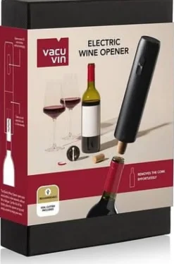 Vacu Vin Elektrische Wijnopener + Foliesnijder - Zwart