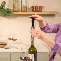 Vacu Vin Wijnpomp met 2 wijnstoppers - Wine Saver RVS - Zilver