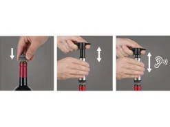 Vacu Vin Wijnpomp met 2 wijnstoppers - Wine Saver RVS - Zilver