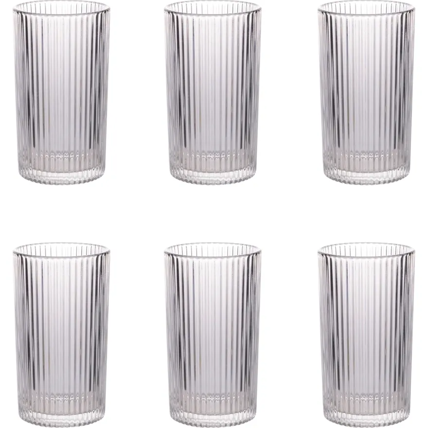 Villa d'Este Home Waterglazen Cylinder - Transparant - 405 ml - 6 stuks