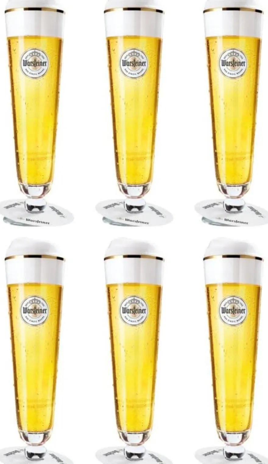 Warsteiner Bierglazen op Voet - 200 ml - 6 stuks