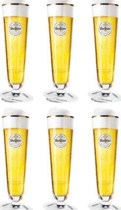 Warsteiner Bierglazen op Voet - 400 ml - 6 stuks