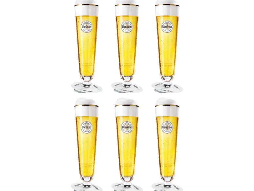 Warsteiner Bierglazen op Voet - 300 ml - 6 stuks